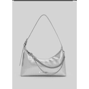 CHARLES & KEITH Shoulder Bag with Silver Chain Women's